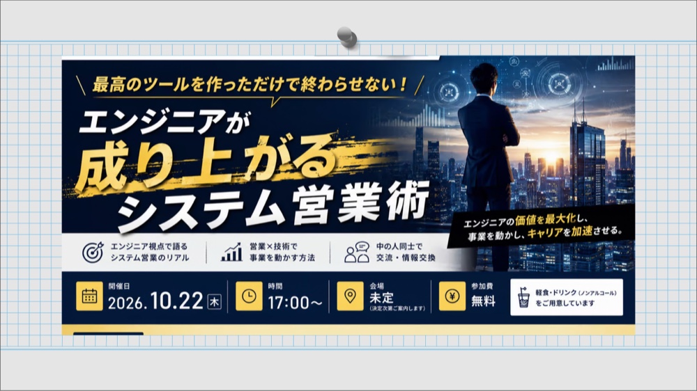 最高のツールを作っただけで終わらせない!エンジニアが成り上がるシステム営業術【エンジニアの放課後】2026年10月21日(水)